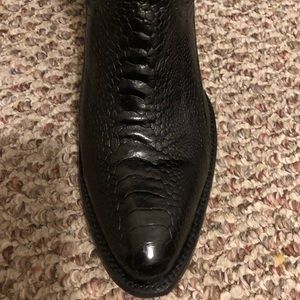 Ostrich skin boots